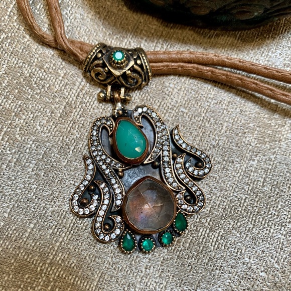 Byzantine Topaz Sliver European Pendant Necklace - Picture 10 of 11